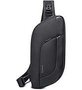 Red Lemon BANGE Waterproof Polyester Slim Unisex Travel Crossbody Sling Bag Chest Pack (Black)