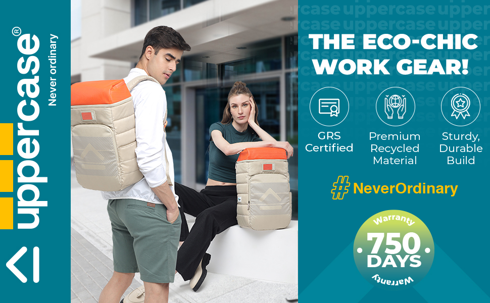 beige backpack, laptopbag, uppercase backpack, skybags